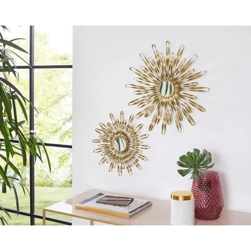 LEONIQUE Wanddekoobjekt Sonne, Gold 2er Set