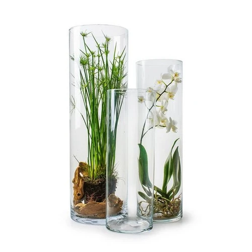 GlasArt Bodenvase Glas-Vase, Glasvase, Dekovase Klarglas 30 cm
