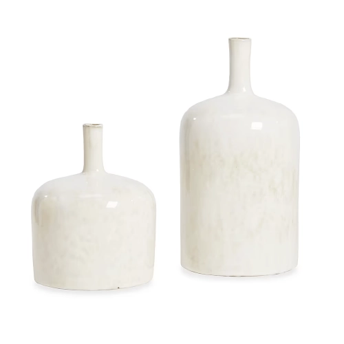MIRABEAU Tischvase Vase 2er Set Kurys creme